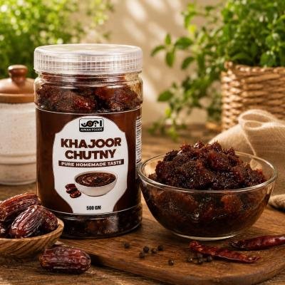 Aiman Foods Khajoor Chutney (Dates Chutney) - 500 GM | Pure Homemade Taste
