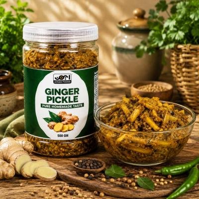 Aiman Foods Ginger Pickle 500 GM – Spicy & Tangy Traditional Adrak Ka Achar